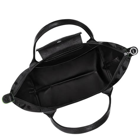 le pliage green m tote bag black - recycled canvas